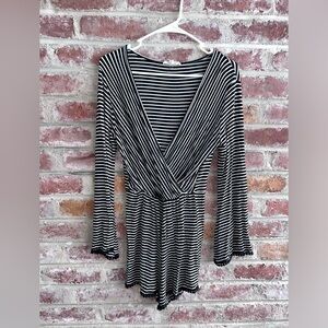Rolla Coster jumper romper. Small. Striped with long bell sleeves